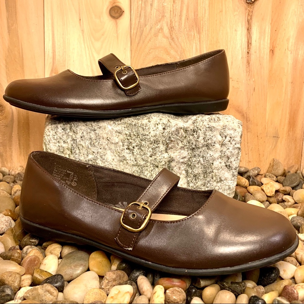 Girls Smart Fit Brown Mary Janes-5.5